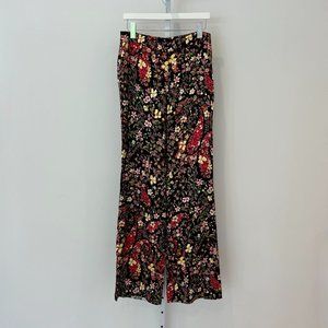 ETRO BLACK BROWN MULTI FLORAL VISCOSE TROUSERS MODEL 19212 SIZE IT 44 / US 8 NWT